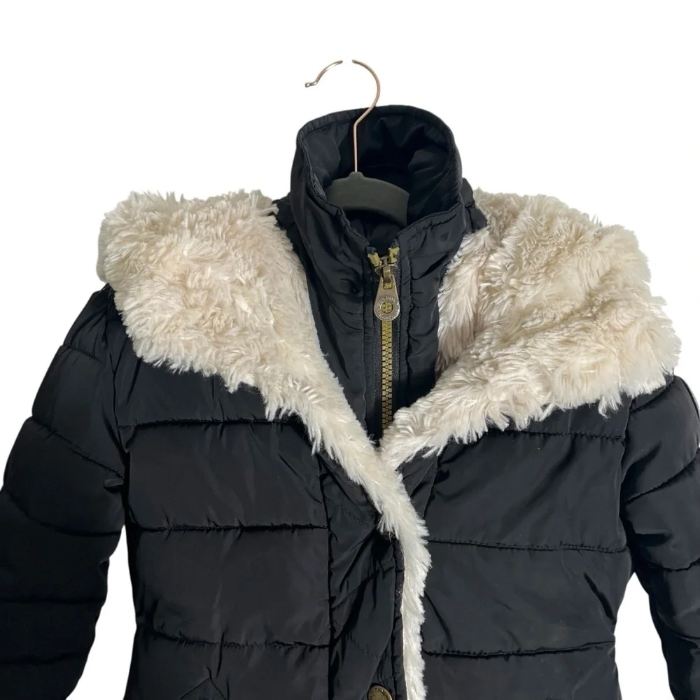 CATHERINE MALANDRINO‎ Girls Puffer Coat with Faux Fur Trim
